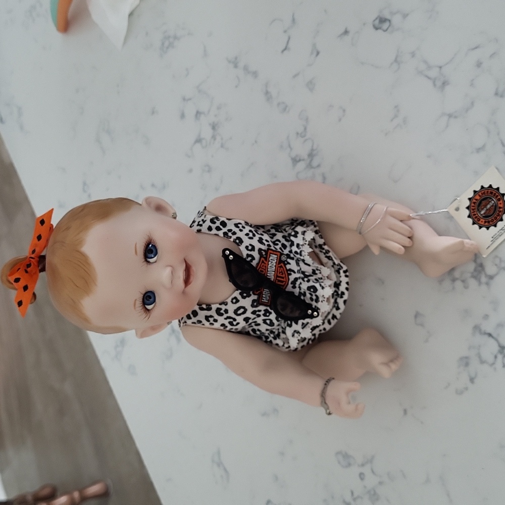 Harley davidson porclein baby doll
